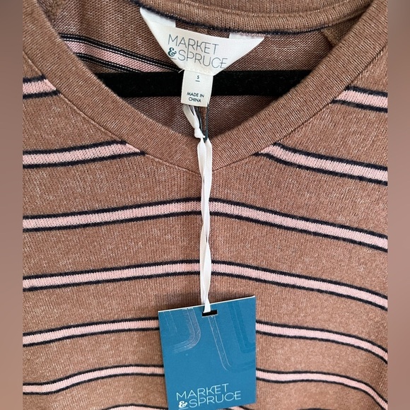 NEW Market & Spruce Pink Stripe Sweater Dress - Small - Picture 3 of 4